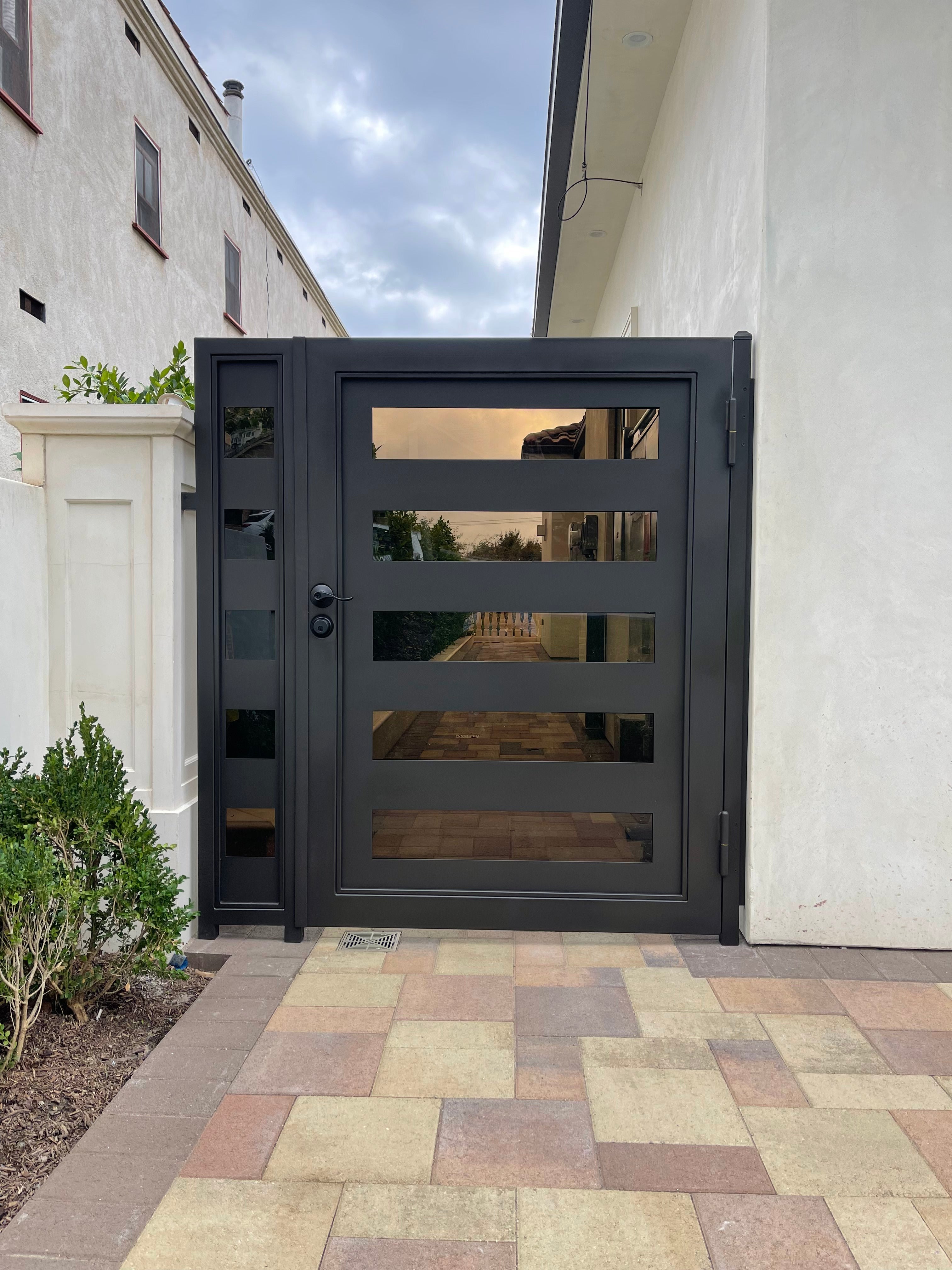 Black Backyard Door with Glass